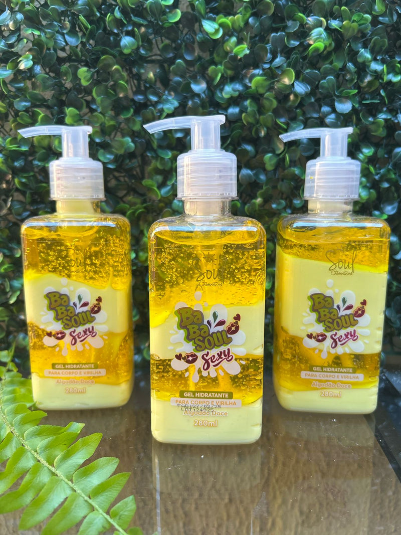 Gel Hidratante de Algodão Doce para o Corpo e Virilha Soul Cosméticos 280ml