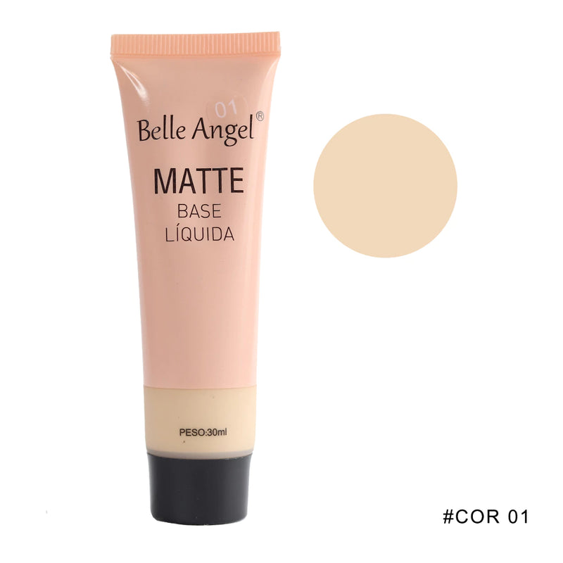 Base Líquida Matte de Alta Cobertura Belle Angel 30g