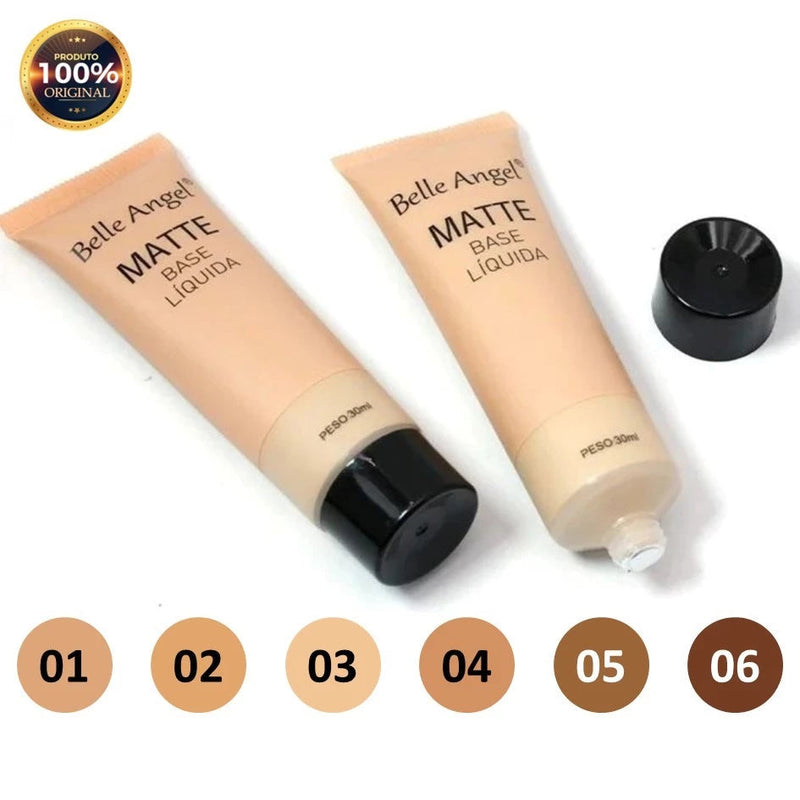 Base Líquida Matte de Alta Cobertura Belle Angel 30g