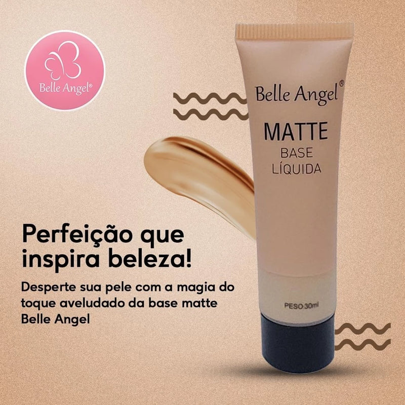 Base Líquida Matte de Alta Cobertura Belle Angel 30g
